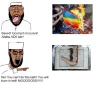 SoyBooru Post 45675 2soyjaks Ack Angry Arab Bacon Beard Bloodshot