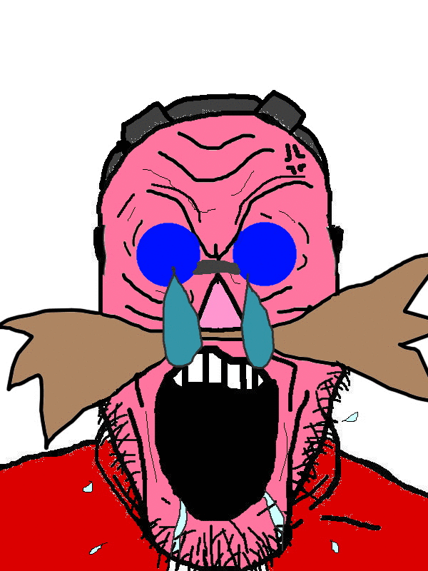 anger_mark angry animated bald brown_hair clothes crying dr._eggman drool forehead_mark glasses goggles hat looking_at_you mustache open_mouth pingas pink_nose pink_skin red_shirt round_glasses sega sonic_(series) soyjak stubble tinted_glasses variant:markiplier_soyjak video_game white_background // 600x800 // 546.9KB