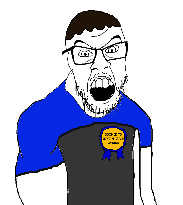 angry animated arm award badge buff coomer glasses gooned_to_soytan_again_award hand italy_vs_mexico jack jake jakparty_soy jartycuck masturbation mustache open_mouth soyjak stubble variant:feraljak // 639x715 // 52.1KB