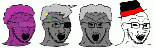 4soyjaks animated bouncing distorted ext=gif eyepatch fire grey_eyes grey_skin hfad hiipa hiipaspooker kfad king_for_a_day king_for_another_day long_nose open_eyes purple_skin shades siiva siivagunner stubble top_hat variant:soyak vavr white_skin // 498x154 // 102.1KB