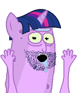 animated arm bant_(4chan) barneyfag cartoon drool fagmark hand hands_up my_little_pony open_mouth pickle_pony rick_and_morty soyjak stubble variant:excited_soyjak // 250x300 // 31.9KB