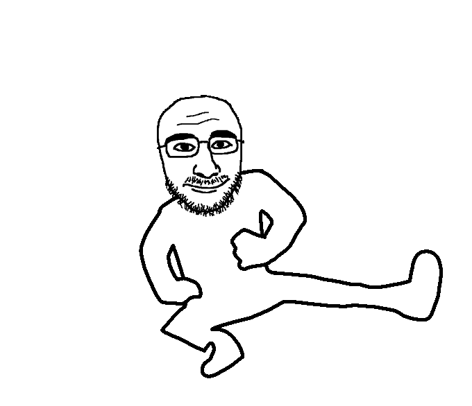 animated bald dance glasses kazotsky_kick mustache smile soyjak stubble variant:unknown yanderedev // 680x586 // 172.7KB