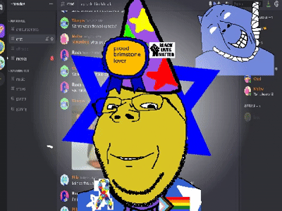 WHOLSOME autism brimstone discord gape israel regretevator roblox subvariant:wholesome_soyjak troonslop variant:gapejak xitter // 400x300 // 1.3MB