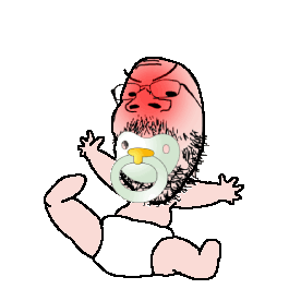 angry animated arm baby blush diaper foot full_body garbage_pail_kids glasses hand insane leg pacifier schizophrenia seizure small_eyes soyjak stubble tantrum transparent_background variant:gapejak white_skin // 265x265 // 158.2KB