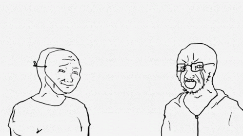 animated arm closed_eyes clothes crying glasses hand hugging mask open_mouth sad slap smirk smug soyjak stubble variant:soyak wojak // 498x280 // 2.0MB