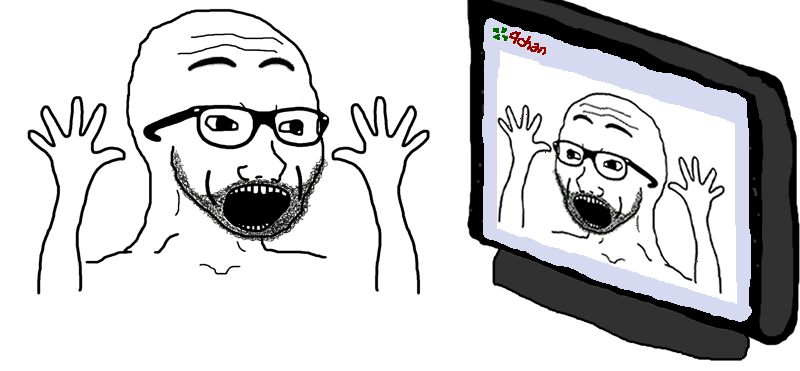 2soyjaks 4chan animated arm computer glasses hand hands_up open_mouth screen soyjak stubble text variant:excited_soyjak // 800x371 // 176.1KB