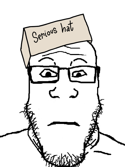 animated box cardboard closed_mouth clothes glasses hand hat holding_object neutral serious_hat soyjak stubble subvariant:neutralplier text variant:markiplier_soyjak // 480x640 // 88.3KB