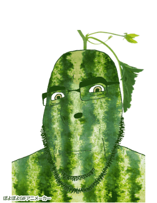 animated bold ext=gif food fruit green growing healthy intense leafy melon plant poyopoyo strong variant:cobson vibrant watermelon // 309x400 // 940.5KB