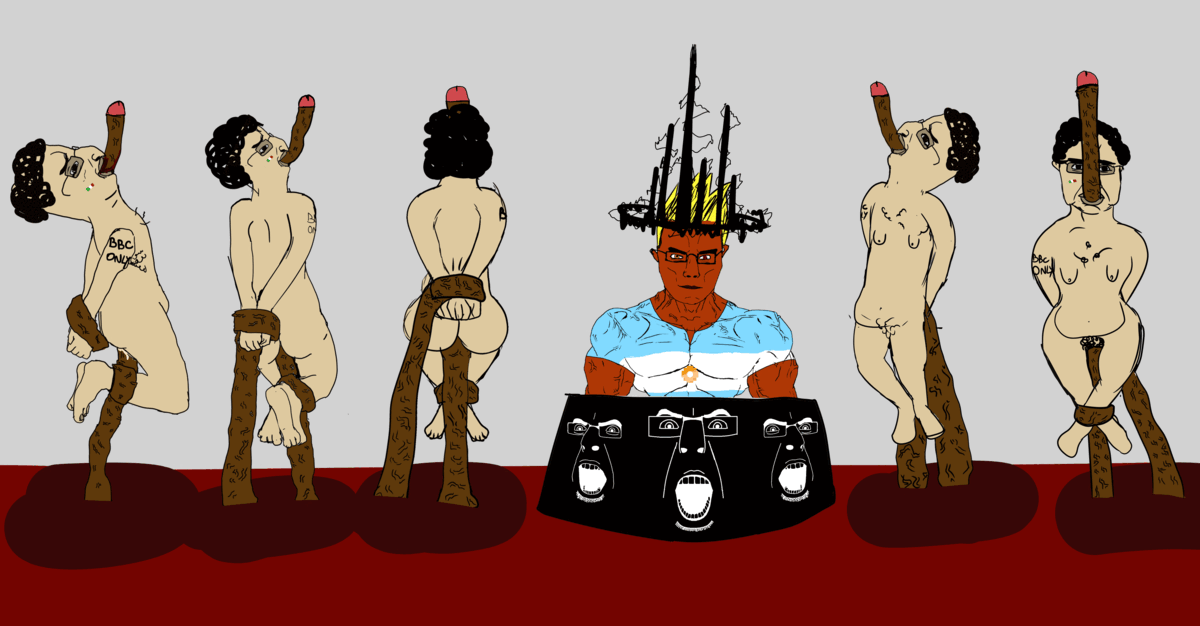 animated argentina aryan bbc blood brown_skin curly_hair ext=gif front impaled italy meta:pornographic_content multiple_soyjaks nsfw sharingan son_goku spinning subvariant:chudjak_front subvariant:cobson_front subvariant:muscular_chud variant:chudjak variant:cobson yellow_hair yellow_skin // 1200x626 // 1.4MB