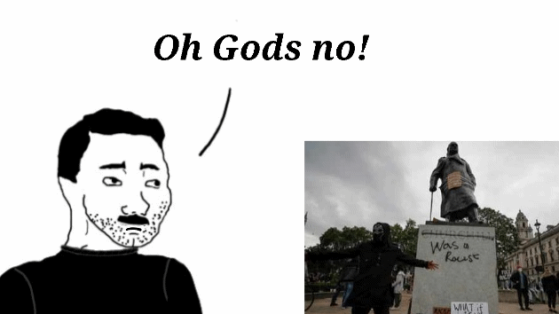 anglo animated beard black_lives_matter british germany gun helmet history rifle soyjak statue text uniform wojak world_war_2 // 630x354 // 103.1KB