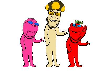 animated beetroot broot dance dancing_trio doll_(user) ext=gif mushroom shroot shroot_(namefag) trio variant:gapejak variant:impish_soyak_ears variant:markiplier_soyjak // 400x300 // 45.7KB