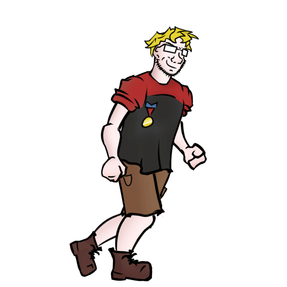 animated artist:maslack award beard blond glasses hair meta:not_oc nate puppet red_shirt redraw transparent_background variant:soyak yellow_hair // 1000x1000 // 1.4MB