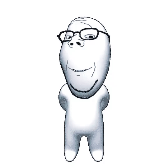 3d animated artist:gemmy_nutz bald full_body gem glasses holding_gem holding_object stubble subvariant:wholesome_soyjak variant:gapejak // 540x540 // 2.3MB