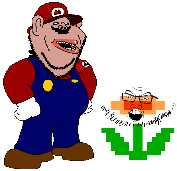 2soyjaks amerimutt ear fire_flower_(mario) glasses mario mustache nose open_mouth stubble subvariant:impish_amerimutt variant:feraljak variant:impish_soyak_ears // 621x602 // 130.2KB