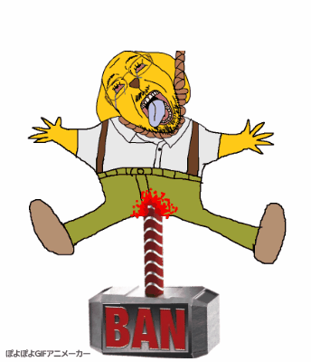 animated ban ban_hammer ext=gif hammer janny poyopoyo pyokopyoko rope variant:bernd yellow_teeth // 344x400 // 402.2KB