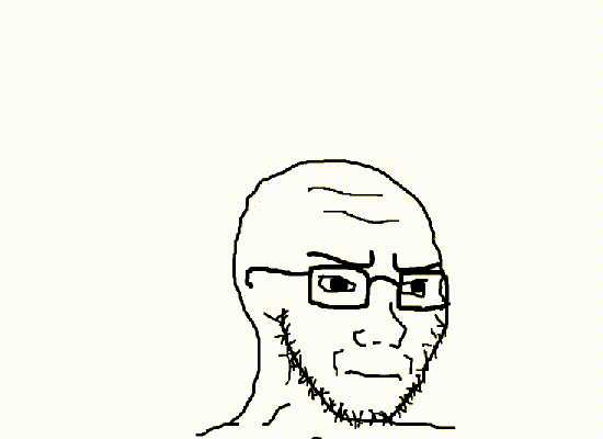 2soyjaks angry animated brain closed_mouth frown glasses head_box looking_at_you mustache open_mouth stubble subvariant:soyak_(irritated) variant:feraljak variant:soyak // 550x400 // 94.8KB