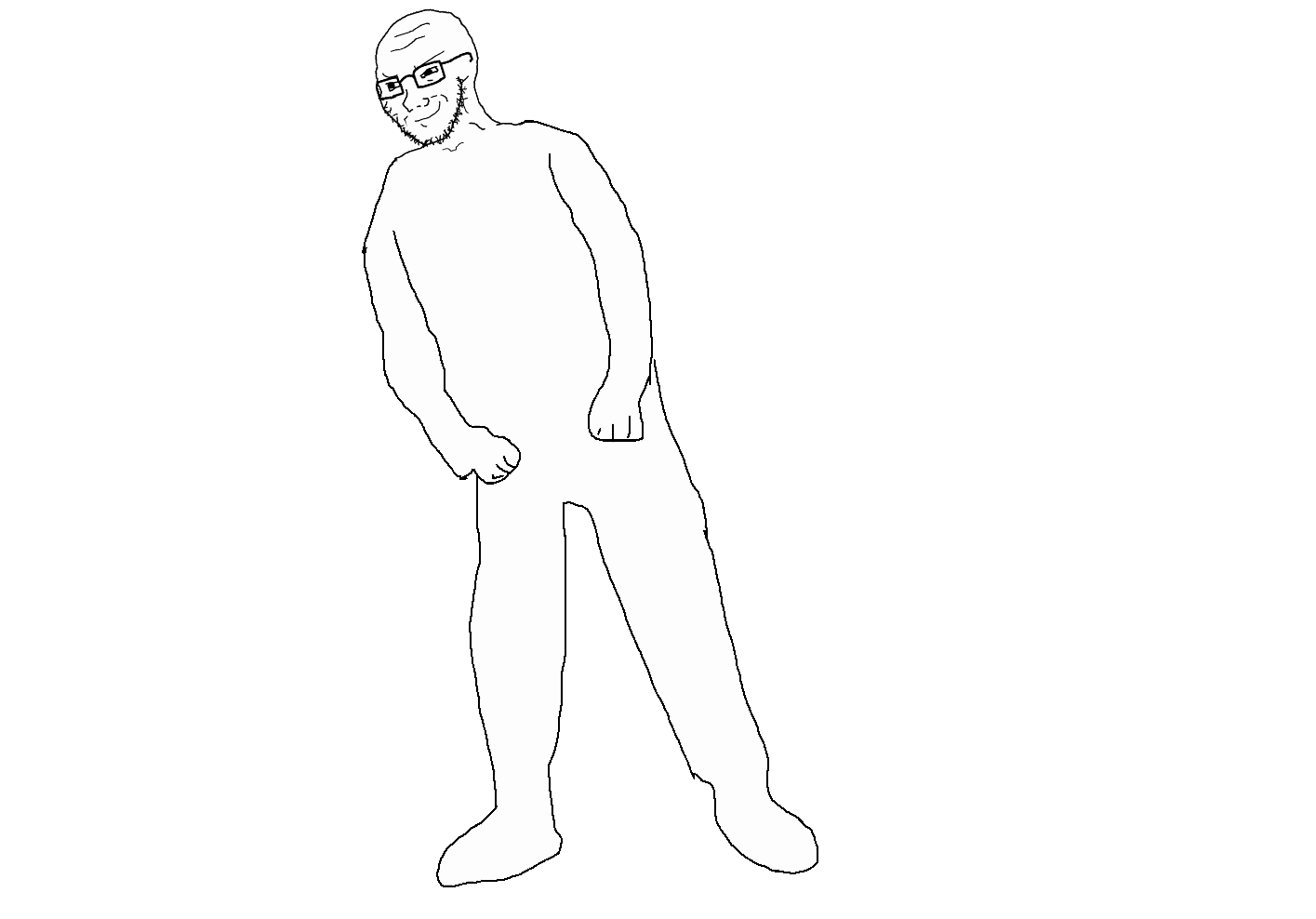 animated bounce closed_mouth dance ext=gif full_body glasses hair hand smug soyjak stubble transparent transparent_background variant:soyak // 1415x988 // 296.6KB