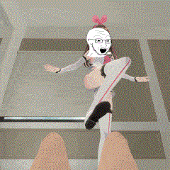 animated anime glasses hololive kizuna_ai open_mouth soyjak stubble variant:soyak vtuber // 240x240 // 467.0KB