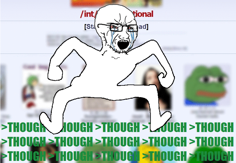 4chan animated arm bloodshot_eyes crying dance full_body glasses greentext hand int_(4chan) leg monkey_dance open_mouth screenshot soyjak stubble text thougher variant:soyak // 784x542 // 523.1KB