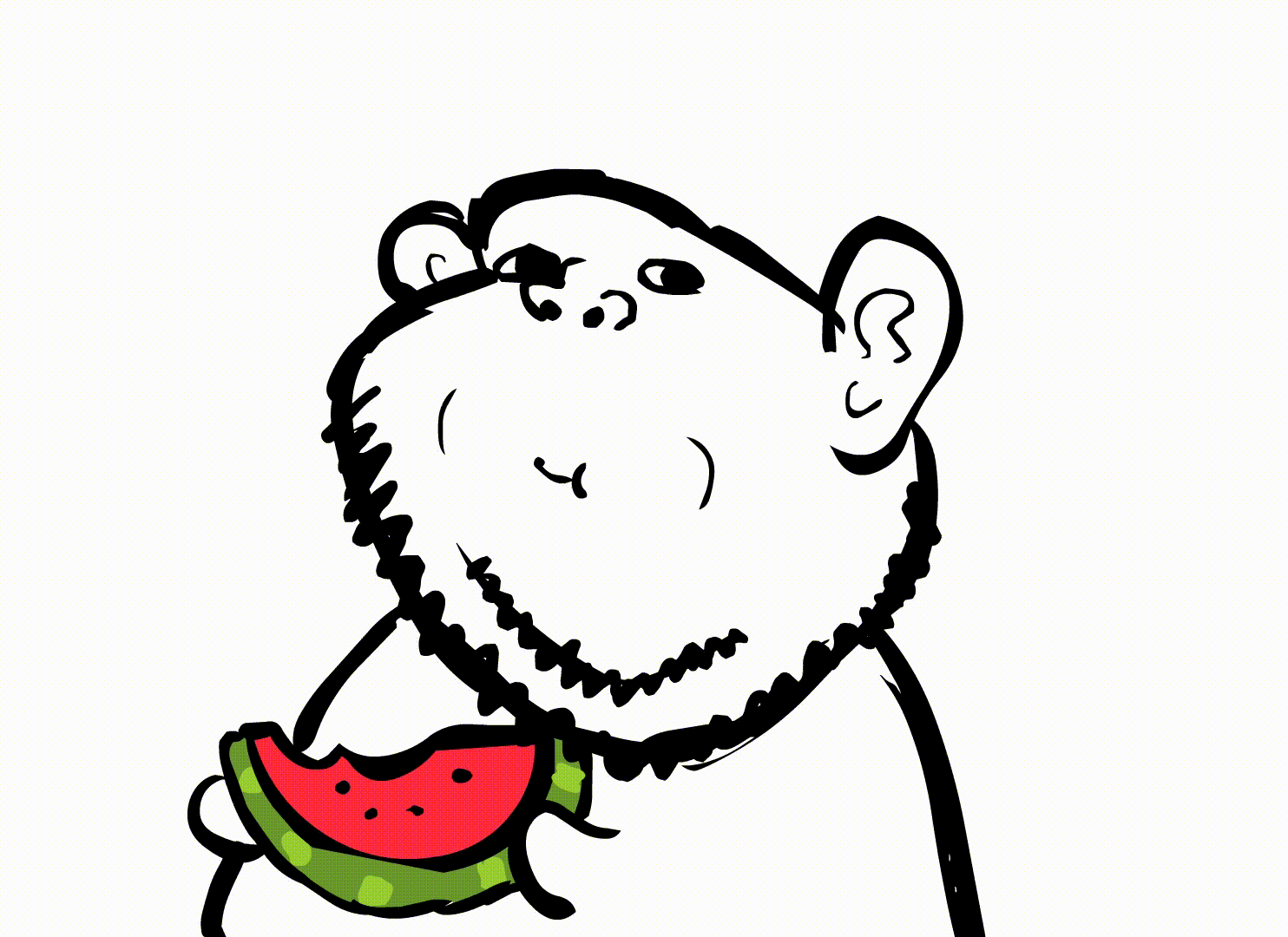 animated chewing drawfag eating ext=gif stubble tranny_artstyle variant:impish_soyak_ears watermelon // 1484x1080 // 170.2KB