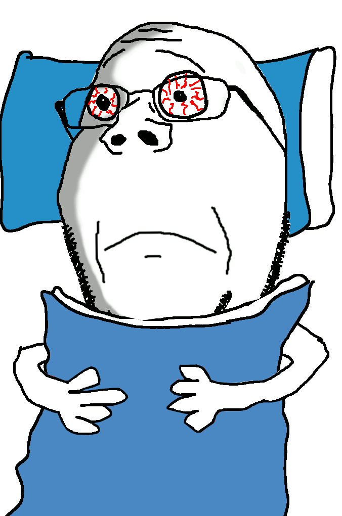 beard bed bloodshot_eyes glasses op_is_a_retarded_lazy_faggot_for_not_tagging_his_own_shit open_eyes scared sleep_deprived sleeping variant:gapejak // 676x1021 // 428.0KB