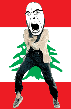 angry animated country dance flag gangnam_style glasses lebanon open_mouth soyjak stubble tree variant:cobson // 300x460 // 502.3KB