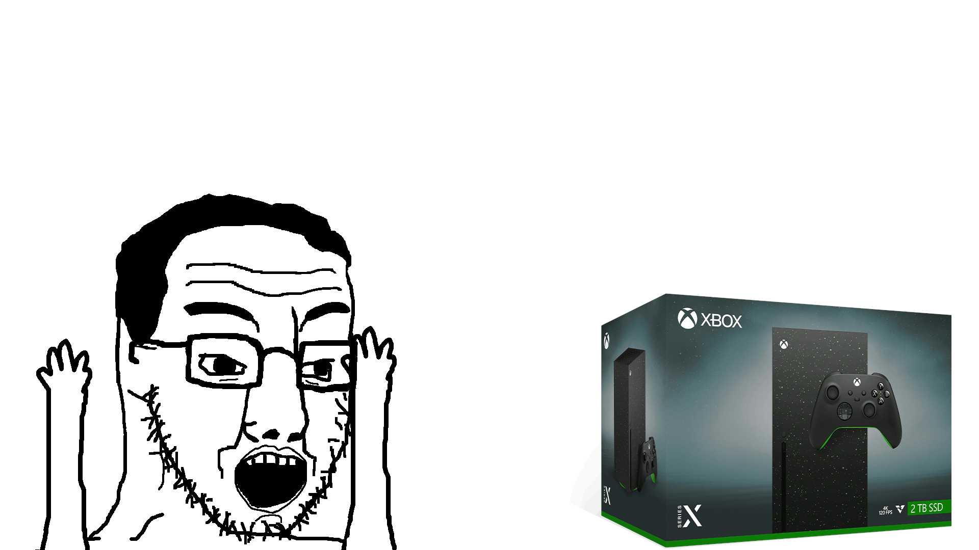 arm beard chud excited ext=gif forehead_lines glasses hair happy lips soyboy subvariant:chudjak_soy variant:chudjak xbox // 1920x1080 // 327.6KB