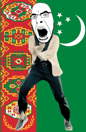 angry animated country dance flag gangnam_style glasses open_mouth soyjak stubble turkmenistan variant:cobson // 300x460 // 504.2KB
