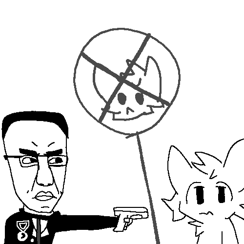angry animated badge blood closed_mouth clothes furry gun hair hate killer mauzymice murder pistol redraw shooting sign smile soyjak variant:chudjak // 500x500 // 20.9KB