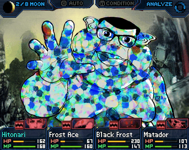animated big boss boss_battle concept ext=gif fiend gameplay gui hand microplastics ominous psychedelic reaching_out rpg sector_delphinus series:soy_megami shin_megami_tensei shin_megami_tensei_strange_journey strange_journey subvariant:branigger trypophobia variant:brandon // 629x499 // 1.8MB