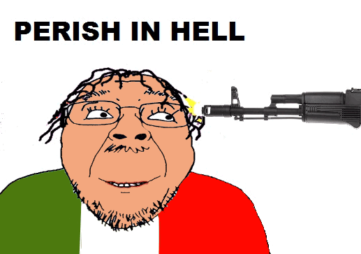 animated blood bloodshot_eyes dead ext=gif eyebrows glasses gun hair italy meta:tagme murder mustache nose open_mouth smile soyjak stubble text variant:bernd violence weapon // 517x363 // 78.5KB