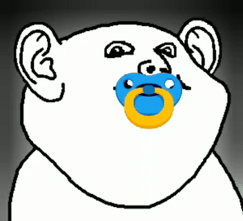 animated baby ear pacifier soyjak stubble variant:impish_soyak_ears // 352x320 // 90.5KB