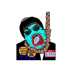 3dgifmaker ack animated award blue clothes dark_skin epx7fclhdrp_(namefag) gill_koyim_(namefag) glasses glowing hello_my_name_is_(sticker) meta:gifspam meta:leaky meta:namefags red_eyes rope subvariant:hunky_twink_sex_machine suit sunglasses variant:alicia // 250x250 // 341.4KB