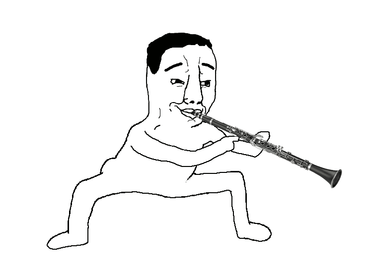 animated clarinet dance full_body holding_object musical_instrument smile smug transparent_background variant:chudjak // 747x549 // 32.5KB