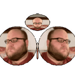 2019 3dgifmaker animated beard closed_mouth clothes distorted ext=gif fat fat_duel glasses irl open_mouth red_tshirt schizo soyboy subvariant:fatjak_irl tshirt variant:fatjak // 250x250 // 381.5KB