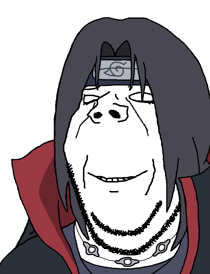 akatsuki akatsuki_uniform angry animated anime blood blood_from_eyes closed_mouth eyelids flash forehead_protector hair hair_intakes inverted konohagakure_symbol naruto_(series) open_mouth red_eyes sharingan smile soyjak subvariant:wholesome_soyjak tsukuyomi uchiha_itachi variant:gapejak // 734x958 // 896.7KB