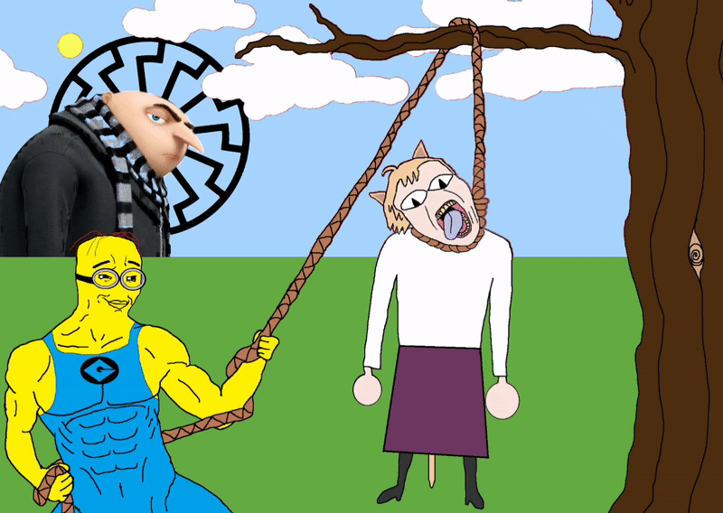 ack gru hanging minion muscular_chud muscular_malear neco_arc necoal_arcoal sonnenrad tree // 800x568 // 8.3MB