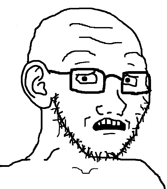 animated ear glasses moving_eyes scared small_pupils soyjak stubble subvariant:soyak_(concerned) variant:soyak // 680x768 // 51.4KB
