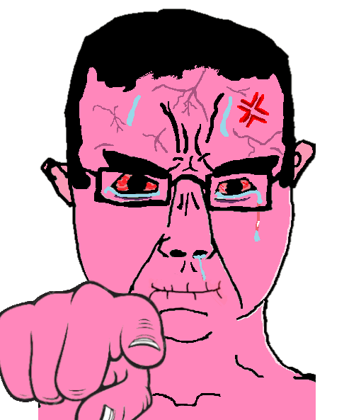 angry animated blush crying explosion hand pink_skin pointing pointing_at_viewer red_skin seething variant:chudjak // 510x593 // 706.8KB