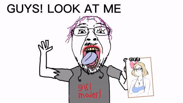 2soyjaks ack animated arm artist:zarzour bloodshot_eyes clothes crying girlmoder glasses hanging holding_object lipstick mustache open_mouth purple_hair rope soyjak stubble subvariant:soylita text tongue tranny variant:bernd variant:gapejak // 600x338 // 663.4KB
