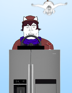 background blur cat_ear clothes cross_eyed fridge hair hat jimbo_(namefag) jimbo_(user) lips meta:namefags niko_(oneshot) oneshot open_mouth rope scarf sky steering_wheel subvariant:spineacked_bernd subvariant:terrence tongue variant:alicia variant:bernd wine // 1208x1559 // 360.3KB