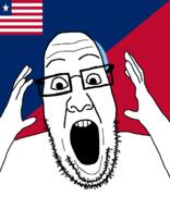 arm county flag flag:liberia flag:montserrado_county glasses hair hand liberia liberian montserrado_county open_mouth people's_populist_press soyjak star_(symbol) stubble teeth variant:ppp // 1000x1233 // 44.9KB