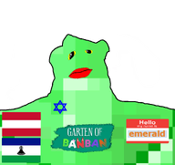 emerald emerald_(namefag) flag flag:austria flag:lesotho garten_of_banban meta:namefags name_tag red_lips speech_bubble star_of_david subvariant:branigger text vantablack_skin variant:brandon yellow_sclera // 1674x1582 // 475.6KB