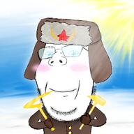 communism drawfag drawing hammer_and_sickle painting soviet_union subvariant:wholesome_soyjak sun variant:gapejak wholesome winter // 2048x2048 // 2.3MB