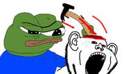 amphibian blood bloodshot_eyes crying frog green_skin hammer mouth_open nas:pepe pepe_the_frog soyjak subnas:apu variant:impish_soyak_ears white_skin // 1920x1080 // 64.9KB