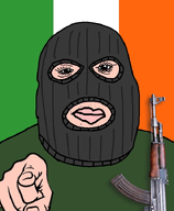 ak-47 balaclava big_lips eyelashes fat flag:ireland green_shirt gun hand ira ireland paramilitary pointing subvariant:hunky_twink_sex_machine the_troubles variant:alicia white_skin // 592x720 // 167.9KB