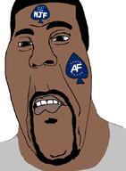 beard biting_lip black_skin clothes grey_eyes hair kanye_west nick_fuentes spade subvariant:hornyson variant:cobson // 632x863 // 20.2KB