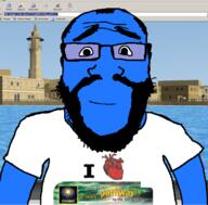 balding beard blue_skin calm cosmo_player glasses hair heart i_heart old_internet soyjak subvariant:science_lover text variant:markiplier_soyjak // 800x789 // 360.8KB