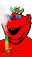 bong broot broot_(user) glasses high red_skin smoke stubble variant:impish_soyak_ears weed // 600x1053 // 139.8KB