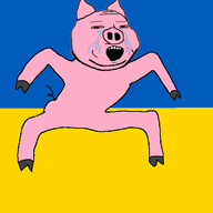 animal animated bloodshot_eyes country crying ear flag full_body pig pink_skin soyjak stubble subvariant:massjak subvariant:wholesome_soyjak ukraine variant:gapejak // 570x537 // 55.2KB